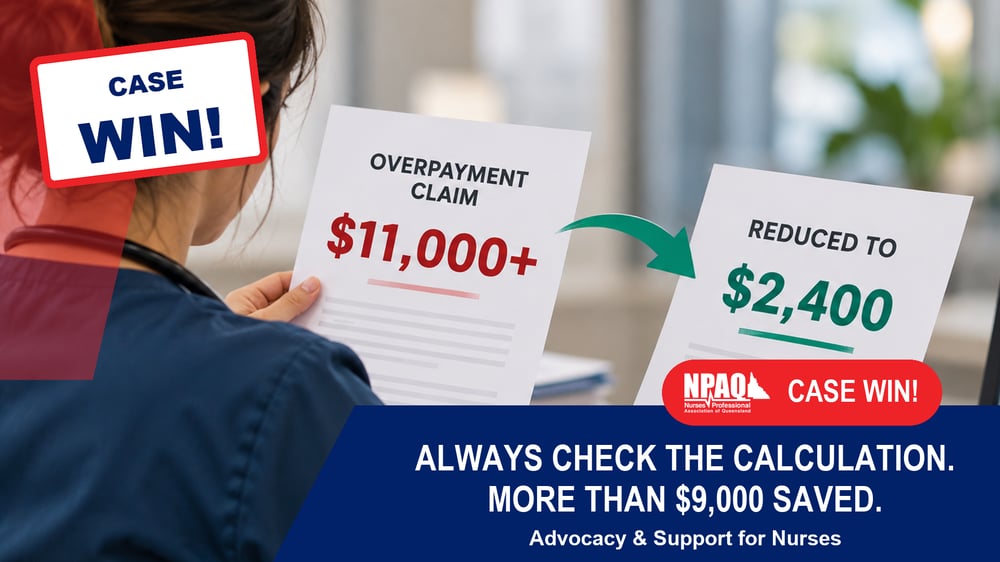 NPAQ case win: a nurse comparing an overpayment claim of more than $11,000 with the reduced figure of $2,400